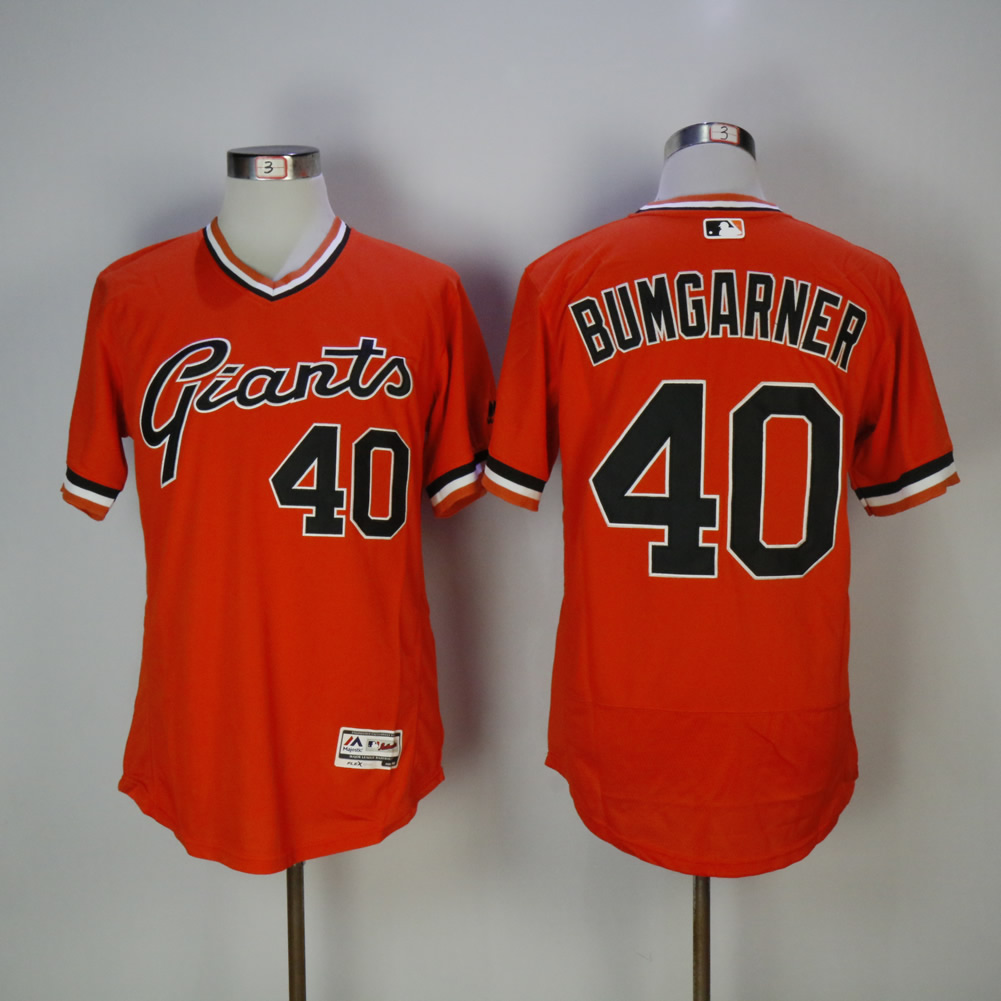 Men San Francisco Giants #40 Bumgarner Orange Elite MLB Jerseys